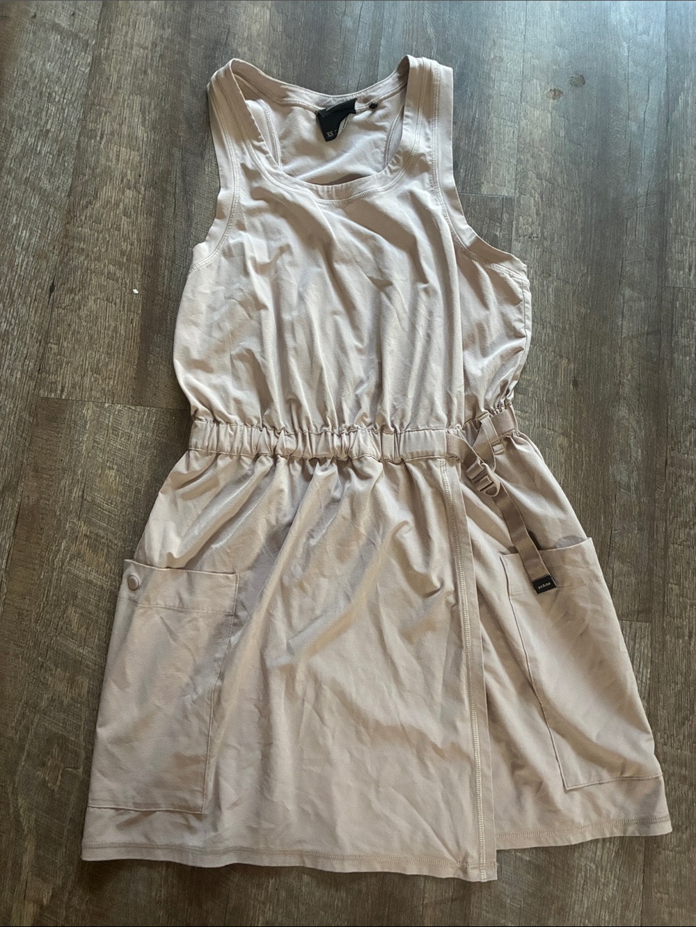 Prana Sleeveless Drawstring Pocket Dress - Light Taupe
